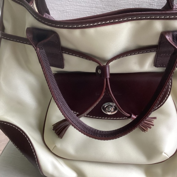 Lancel Paris (MISS LANCEL) Leather Trim Canvas Handbag Large Size - Picture 9 of 13